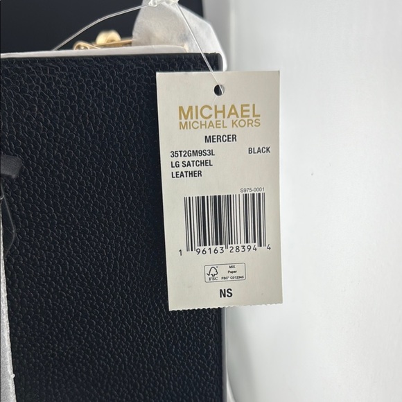 Michael Kors Mercer Black Leather Tote Bag - Picture 2 of 4